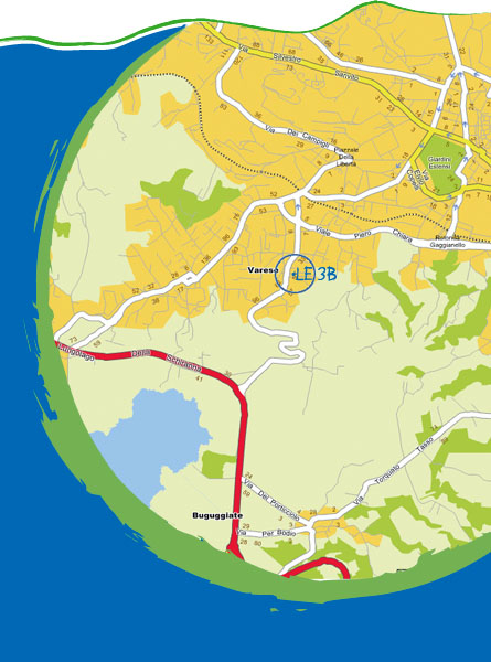Mappa stradale e posizione B&B Le3B Varese
